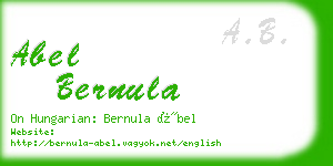 abel bernula business card